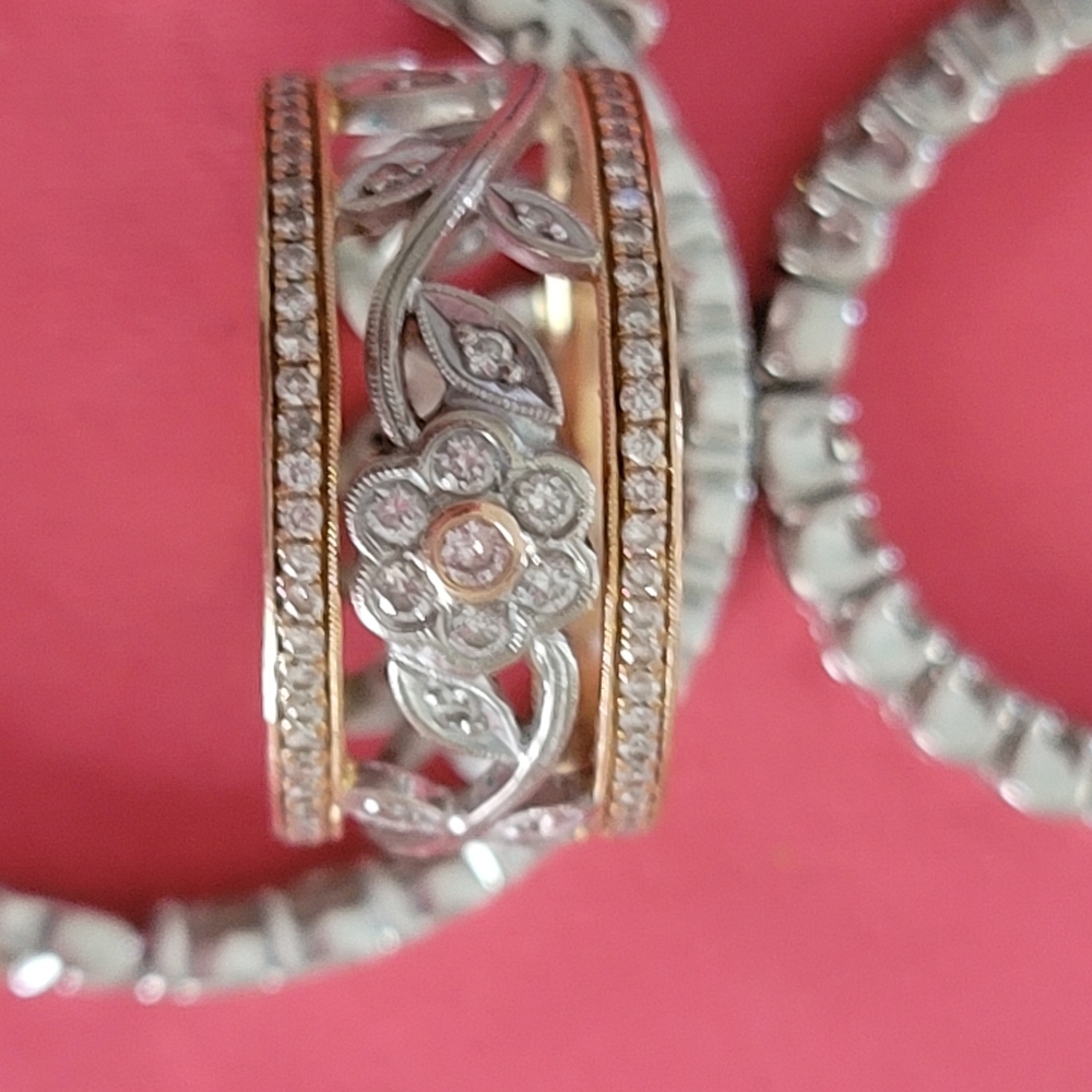 Simon G rose gold floral band